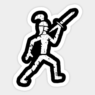 Middle Age Drawing Of A Swordman Sticker